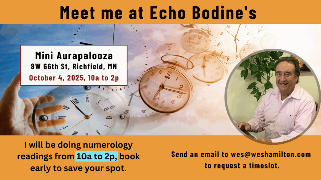 Meet me at Echo Bodine's on October 4. I will be doing readings.